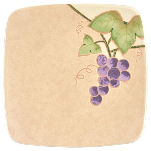 Square Salad Plate Chablis by MIKASA Grapes Vine - Picture 1 of 4